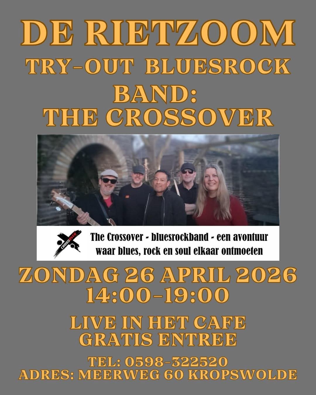 Foto van evenement The Cross Over  – Live @ De Rietzoom