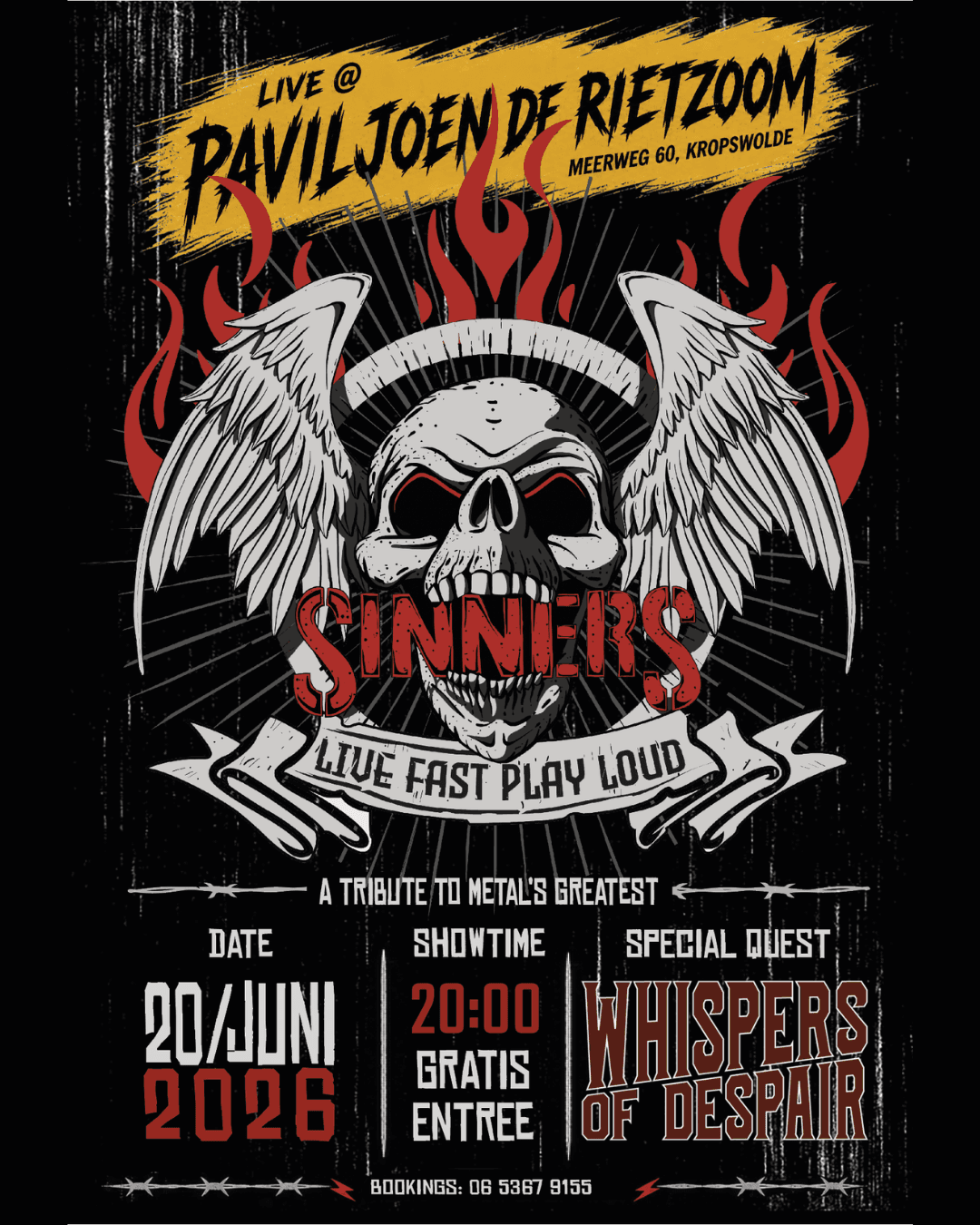 Foto van evenement SinnerS & Whispers of Despair Live @ De Rietzoom