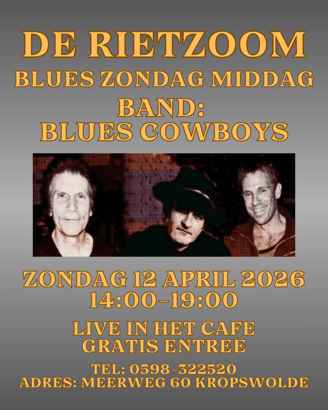 Foto van evenement The Blues Cowboys – Live @ De Rietzoom