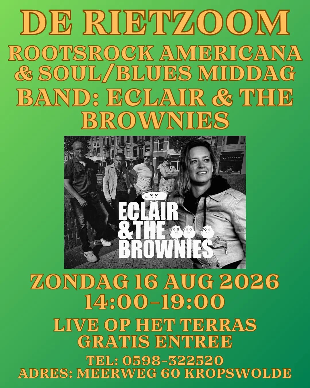 Foto van evenement Eclair & the Brownies Live @ De Rietzoom
