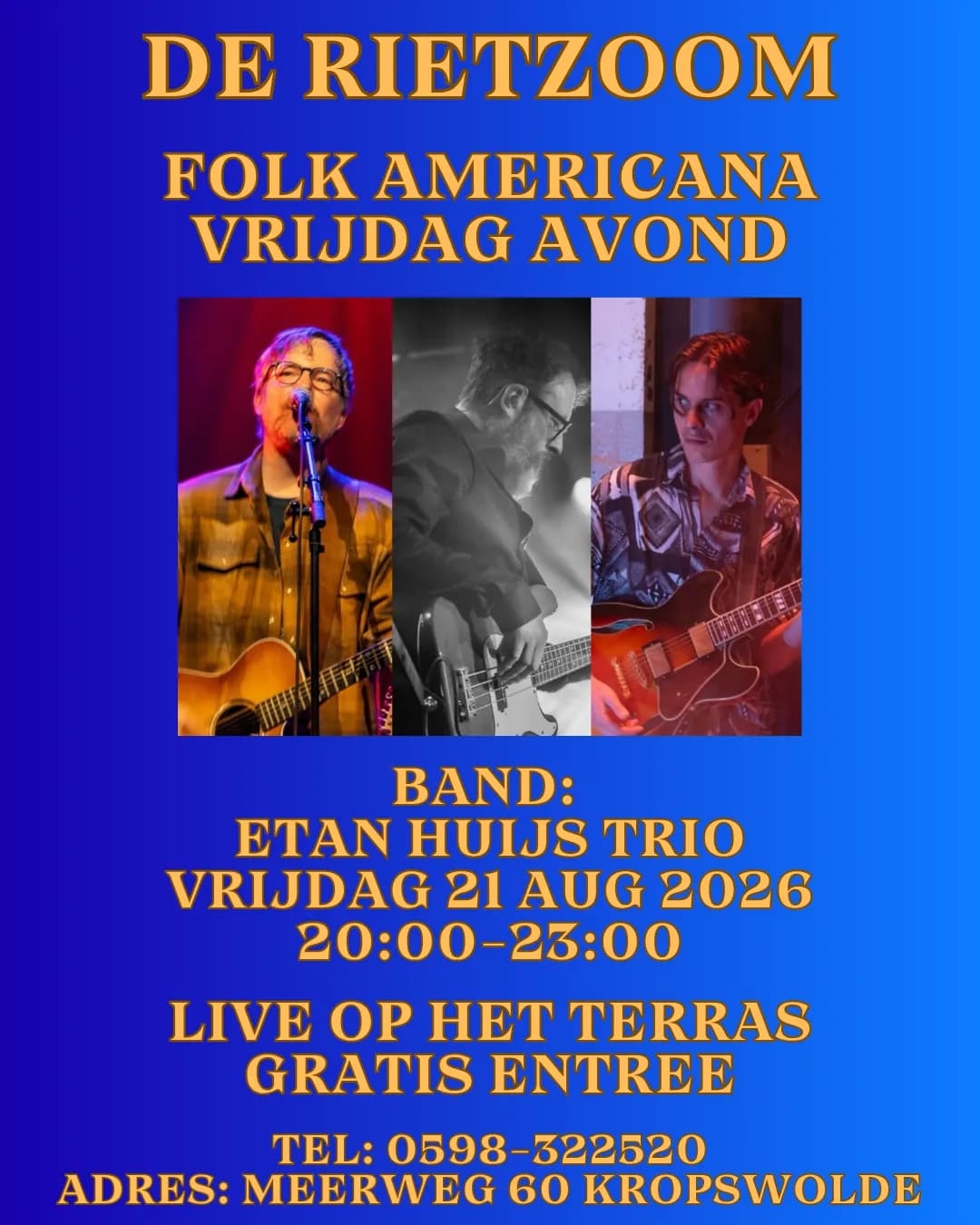 Foto van evenement Etan Huijs Trio Live @ De Rietzoom