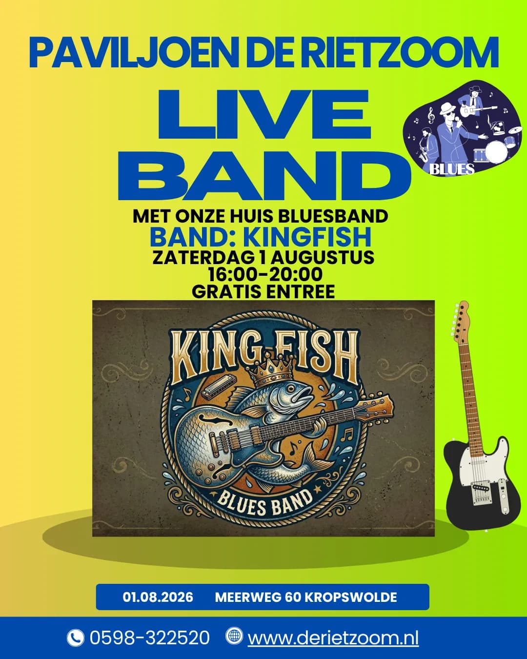 Foto van evenement Kingfish β Live Blues @ Paviljoen De Rietzoom