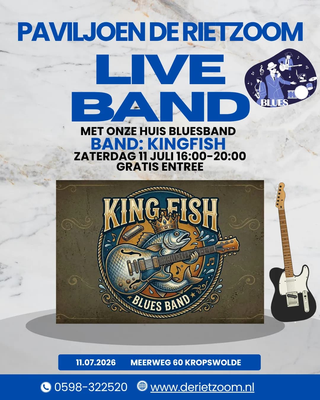 Foto van evenement Kingfish โ Live Blues @ Paviljoen De Rietzoom