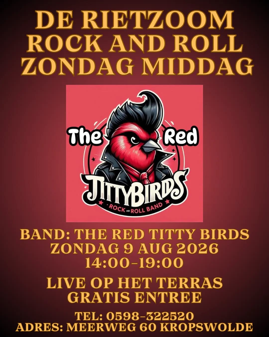 Foto van evenement The Red Titty Birds Live @ De Rietzoom