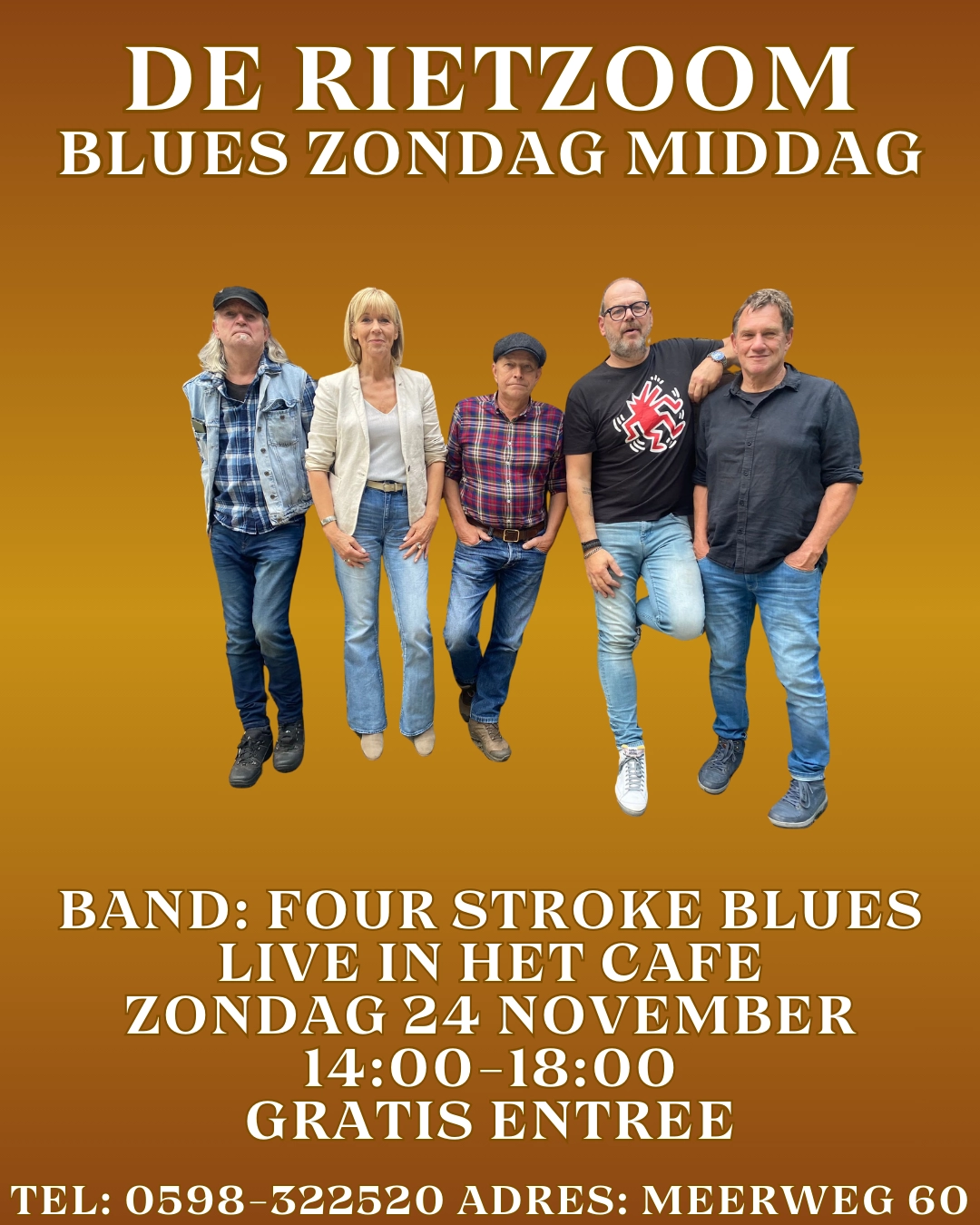 Mis deze avond vol pure blues niet! 
 Neem je vrienden mee, bestel een koud biertje en laat je meenemen in de wereld van de blues.
 We zien je daar!